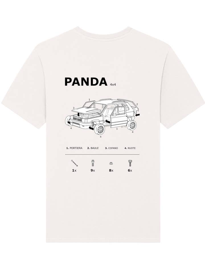 BOLIDI x CLM Design - Fiat Panda 4x4 Monteringsinstruktion T-shirt för wholesale av Bolidi Collectors Cars