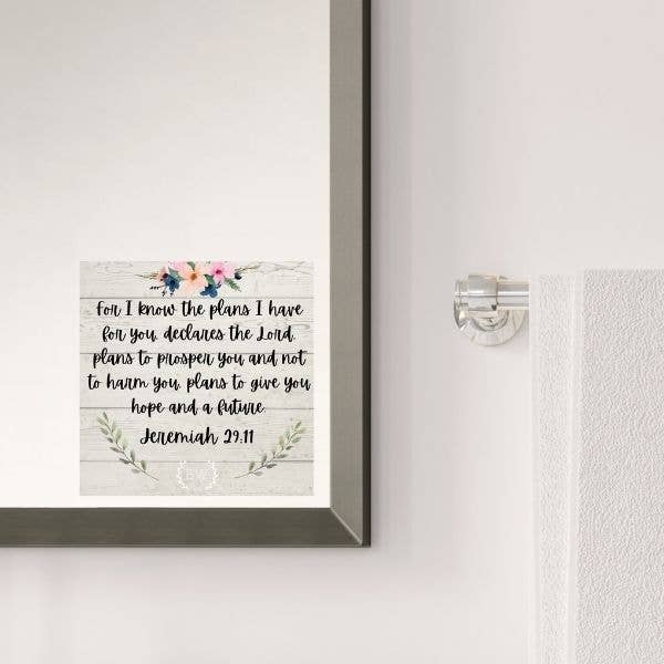 "For I Know The Plans" Positive Affirmation Mirror Clings for wholesale by Beauty From Within