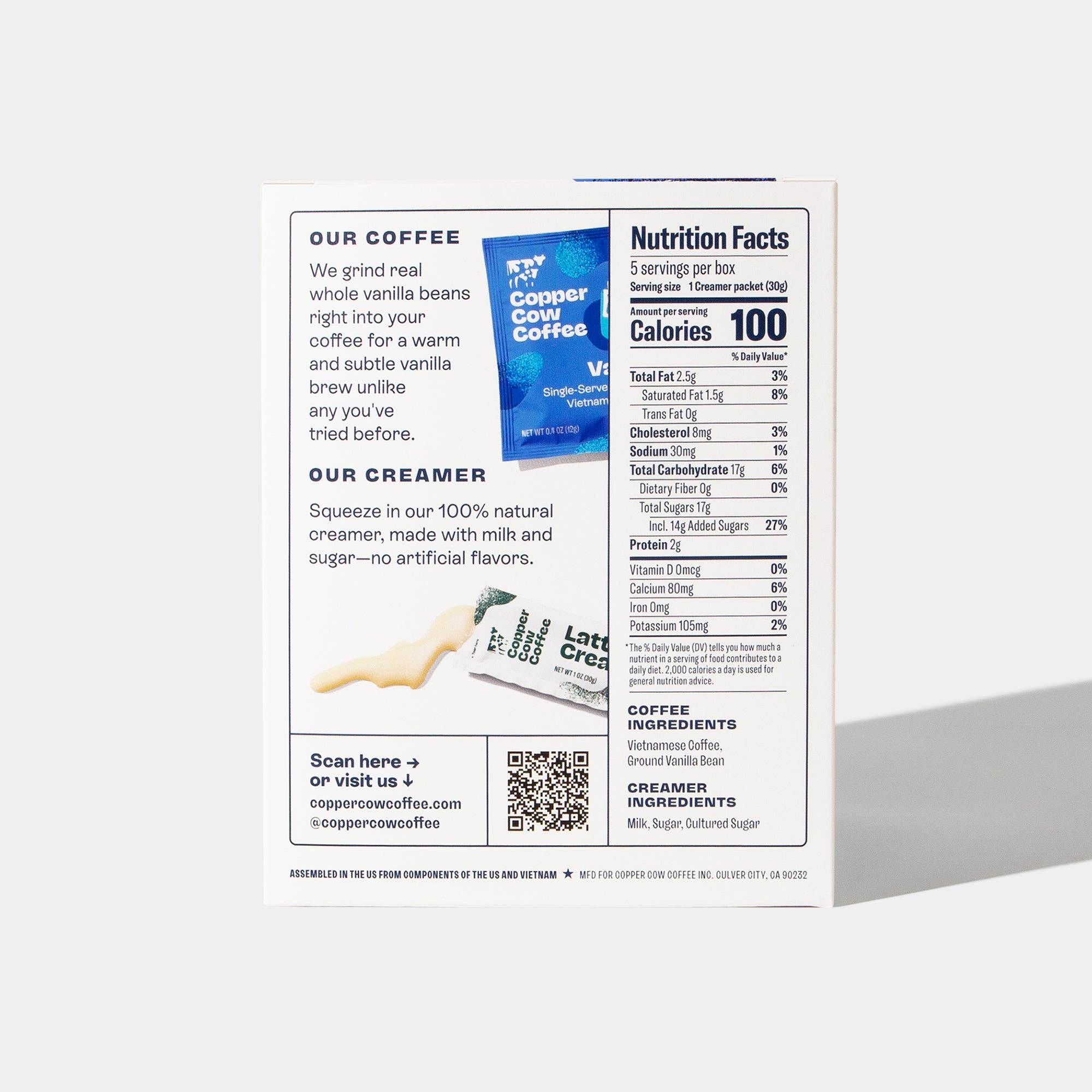 Copper Cow Coffee - Wholesale Ground Coffee - Latte Kit - Vanilla (5ct) I 6 Pack Case3