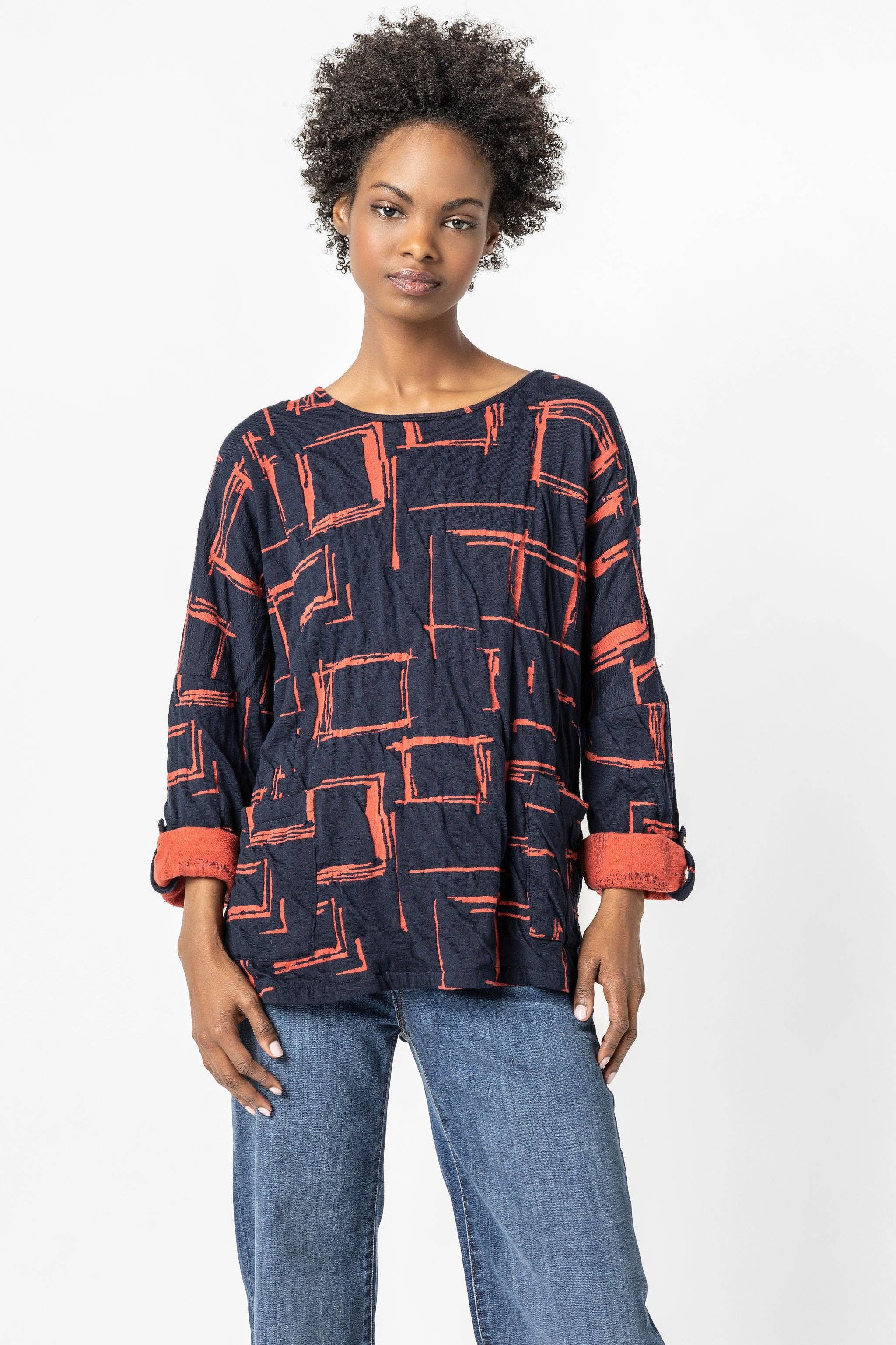 Komil - Wholesale Blouse - Women's - Liana Weave Dolman Top1