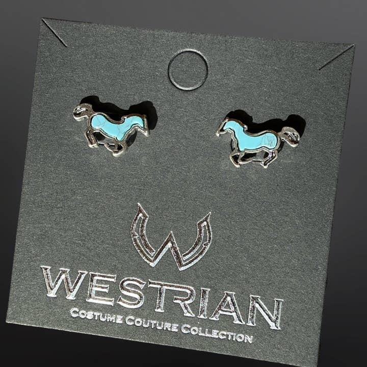 Westrian International - Wholesale Stud/Post Earrings - Farm Animal Faux Turquoise Earrings Cow Horse Pig Goat1