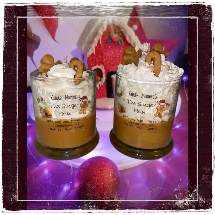 6oz. The Gingerman Christmas Scented Candle for wholesale by Kandle Mommie's