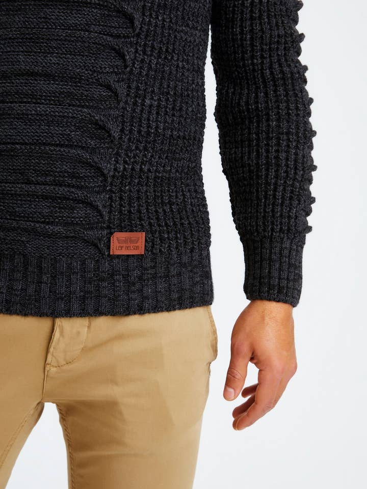 Leif Nelson GmbH - Wholesale Knit Sweater - Men's - Men's Knit Sweater Chunky Knit Shawl Collar LN-55753