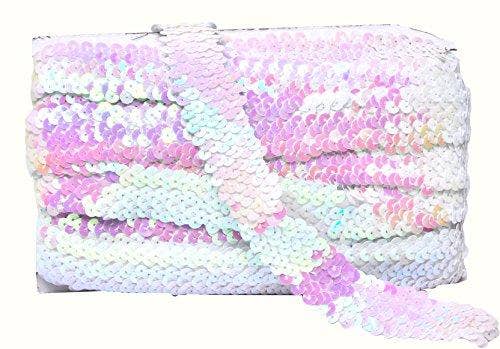 Mandala Crafts – Engroshandel Håndværk forsyninger – Mandala Håndværk Elastisk Paillet, Flad Glitter Stretch Bling Paillette Stof Bånd, Metallisk Applikation Trim Blonder til Kjole Pynt, Pandebånd4