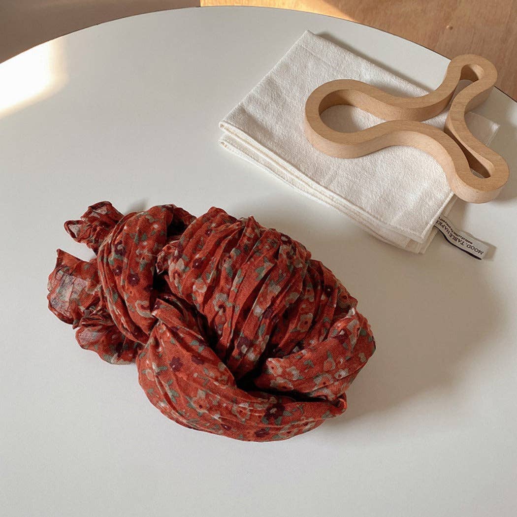 Funkyrel® Atzbranding Limited - Venta al por mayor Bufanda - Mujer - Bufanda ligera con patrón floral vintage y detalles fruncidos2