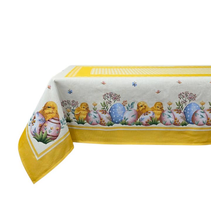 Ostertischdecke Küken in Gobelin für den Großhandel von Lunaria Lab
