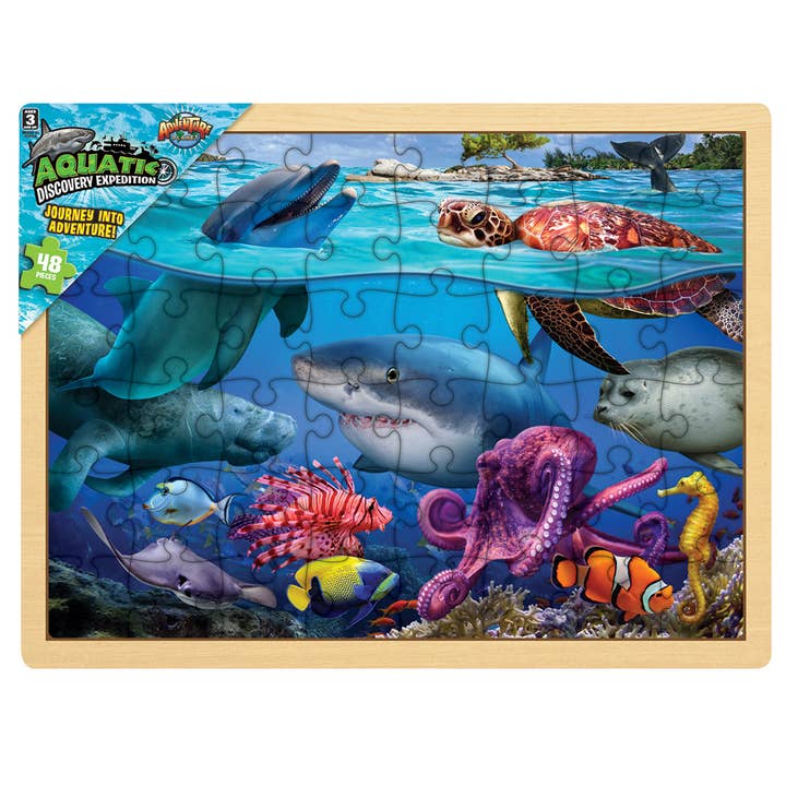 (T) 15.75" x 11.75" 48PC AQUATIC PUZZLE for wholesale by The Toy Network