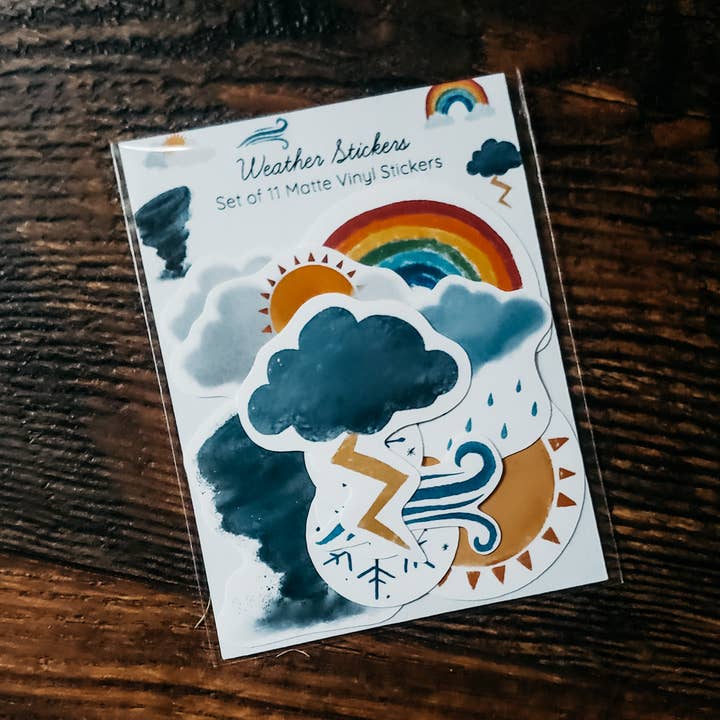Stephanie Hathaway Designs - Wholesale Sticker - Weather Sticker Pack, Set of 11 Matte Vinyl Stickers0