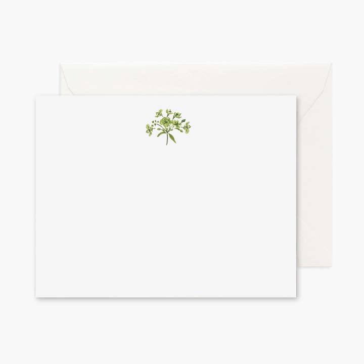 Green Floral Bouquet Notecard Set for wholesale by Lauren Q Design Studio