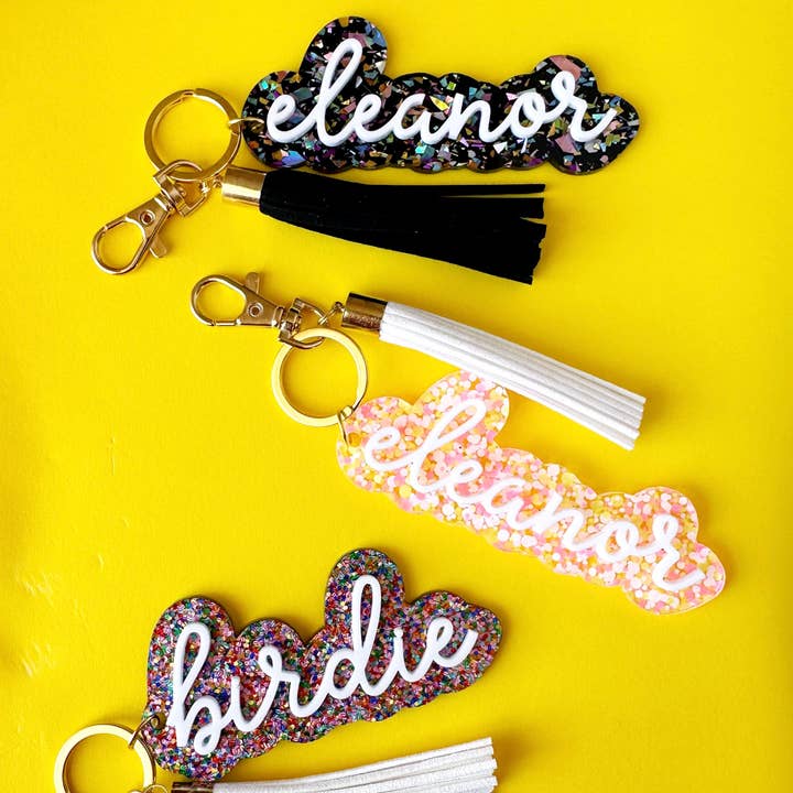 Llavero de Letras Personalizables con Purpurina para venta al por mayor de Hazel & Ollie