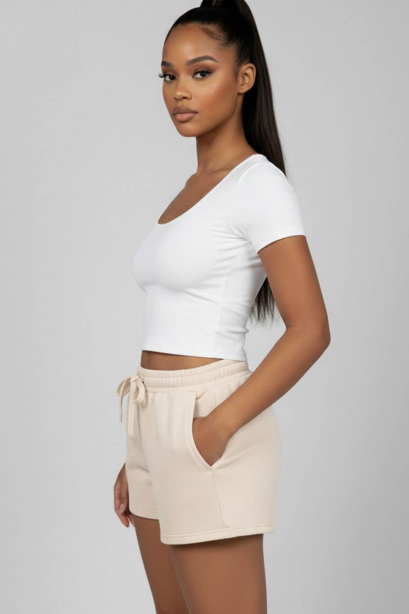 CAPELLA APPAREL - Wholesale Korte broeken - Dames - French Terry korte broek met verstelbare tailleband13