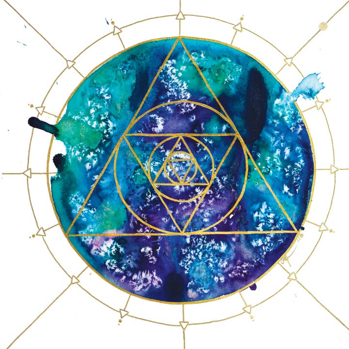 Lámina abstracta de edición limitada - Acuarela y geometría para venta al por mayor de AEJ.CREATE