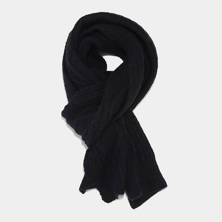 Dipped Shop - Wholesale Winter Accessory Set - Women's - Solid Color Twist Simple Knit Hat & Scarf Sets DPHS03423