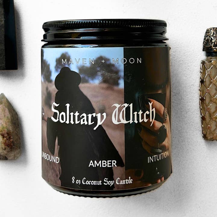 Solitary Witch Coconut Soy Candle - 8 oz for wholesale by MAVEN + MOON