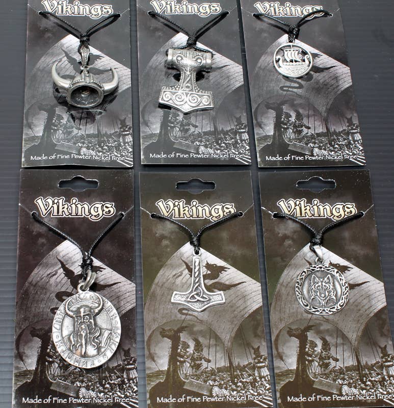 Western Counties Wholesale - Wholesale Pendant/Charm Necklace - Pewter Viking Necklaces Mix AP1160