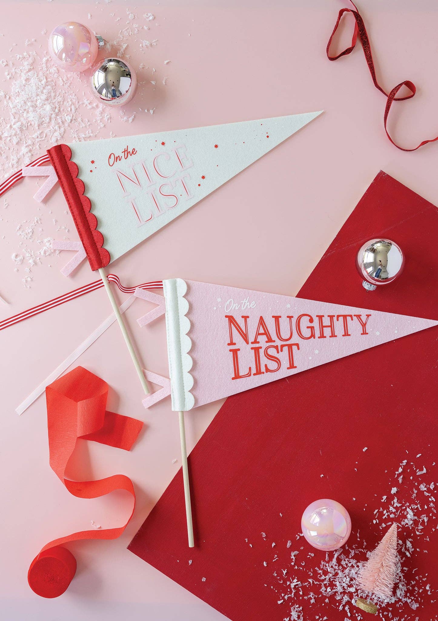 My Mind’s Eye - Wholesale Party Sign/Banner - PLHB169 - Naughty Nice Felt Pennant Banners1