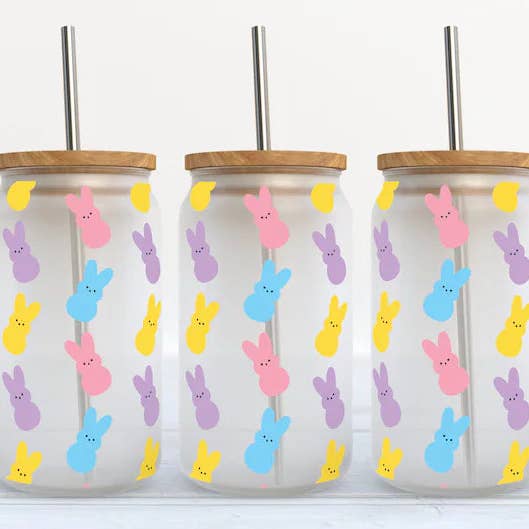 Gobelet en verre Libbey Easter Bunny Marshmallow 16 oz pour la vente par Kate Haven Glass Tumblers for Every Occasion