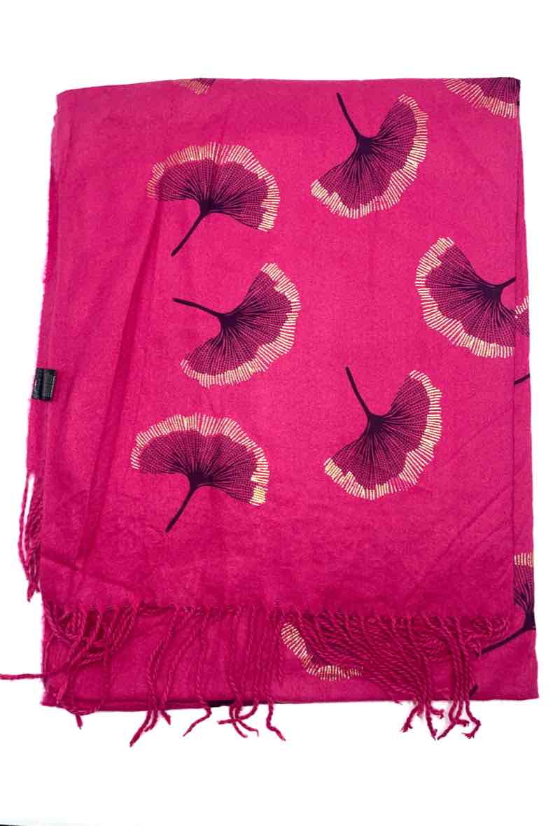 LINETA - Wholesale Scarf - Women's - Gingko Leaf Pattern Soft Scarf27