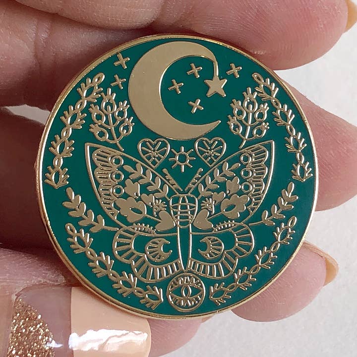 Rikrack – Engroshandel Reversnål/knap – Lunar Moth Needle Minder0