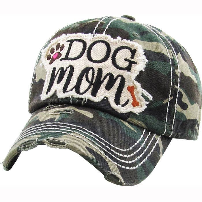 MiMi Wholesale - Wholesale Baseball Cap - Women's - KBV1140 "DOG MOM" Washed Vintage Premium Cotton Cap1