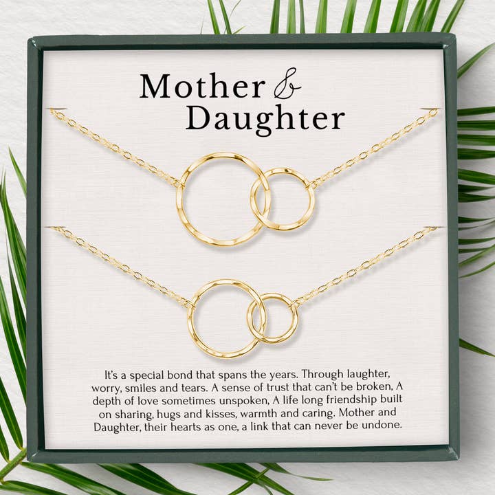 hope love shine - Vendita all'ingrosso Parure di gioielli - Set di collane per madre e figlia, regalo per la festa della mamma, 2 anelli circolari