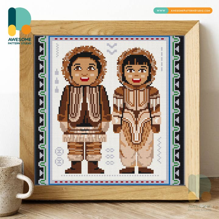 DS2450-120x120 Eskimos Clothing, Diamond Painting Kit for wholesale by Awesome Pattern Studio
