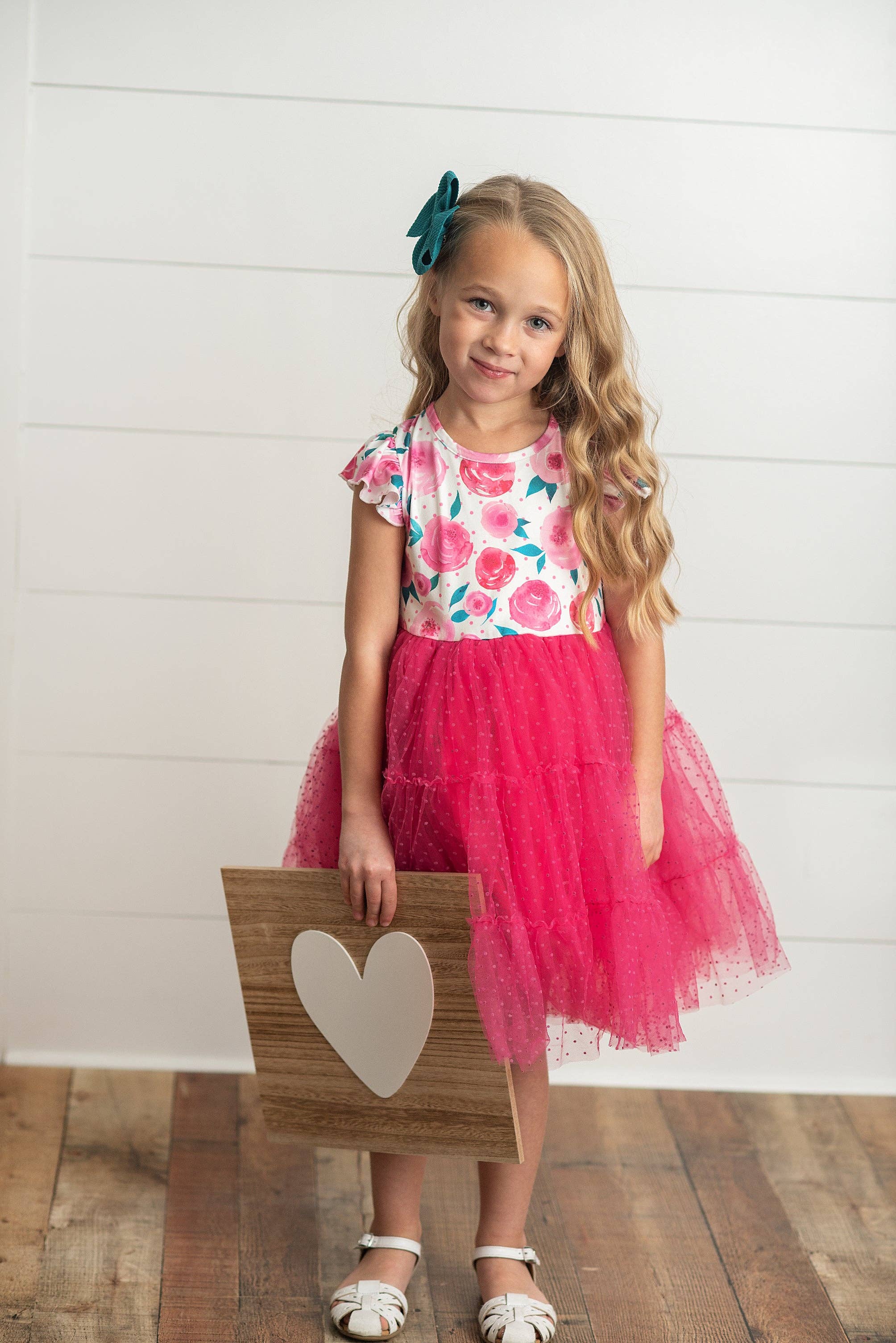 Adorable Sweetness - Wholesale Dress - Kids - Girls Bright Pink Rose Tiered Tulle Spring Easter Dress5