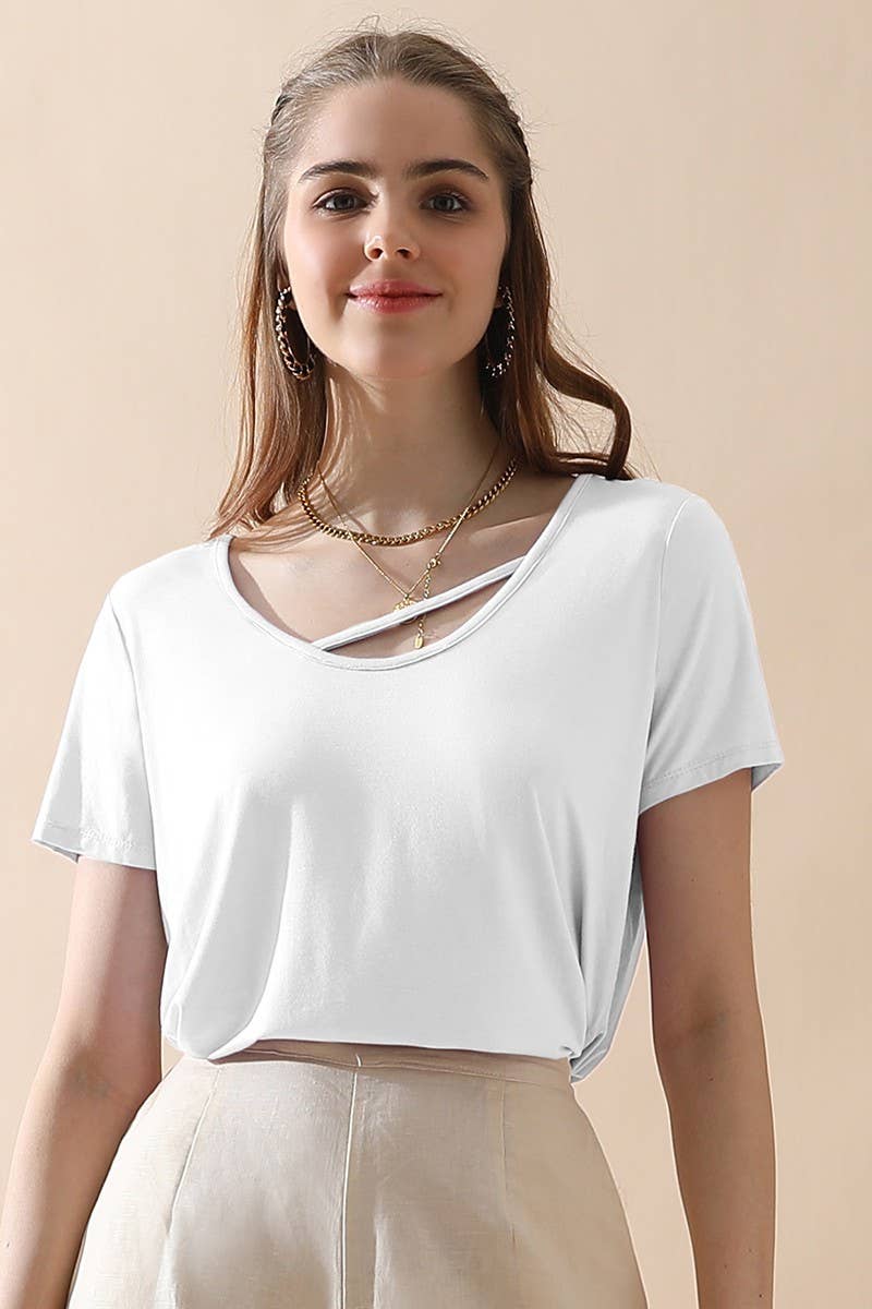 NINEXIS - Wholesale T-Shirt - Women's - CWTTS425-S_ROUND NECK SOFT MODAL SHORT SLEEVE T SHIRT TOP14