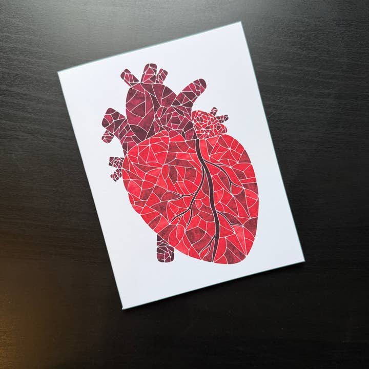 Stained Glass Heart Greeting Card for wholesale by Spells & Specimens