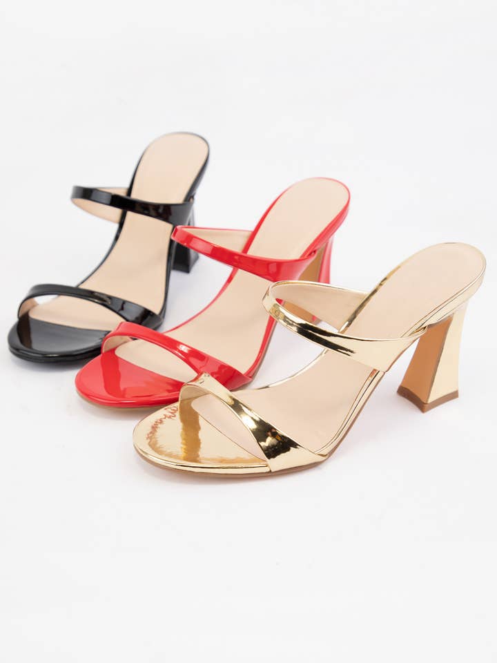 VANDI-1THIN DOUBLE STRAP SLIP-ON MULE HEELS for wholesale by CCOCCI