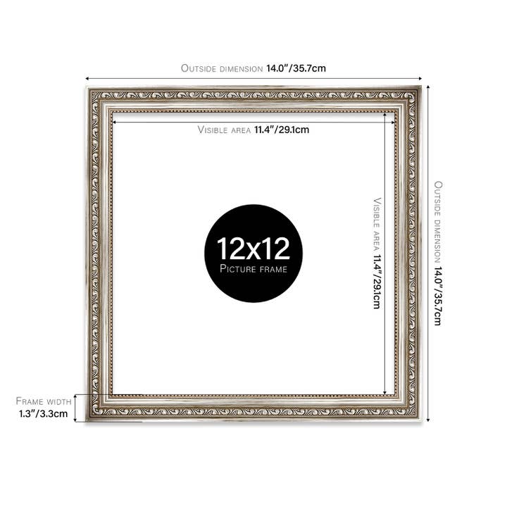 12x12 Silver Ornate Picture Frame 12"x12" for wholesale on Faire1