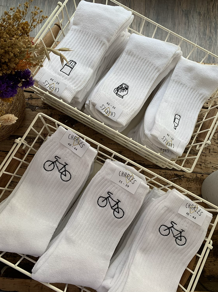 Charles - Wholesale Socks - Unisex - Tennissocken Fahrrad - tennis socks bike1