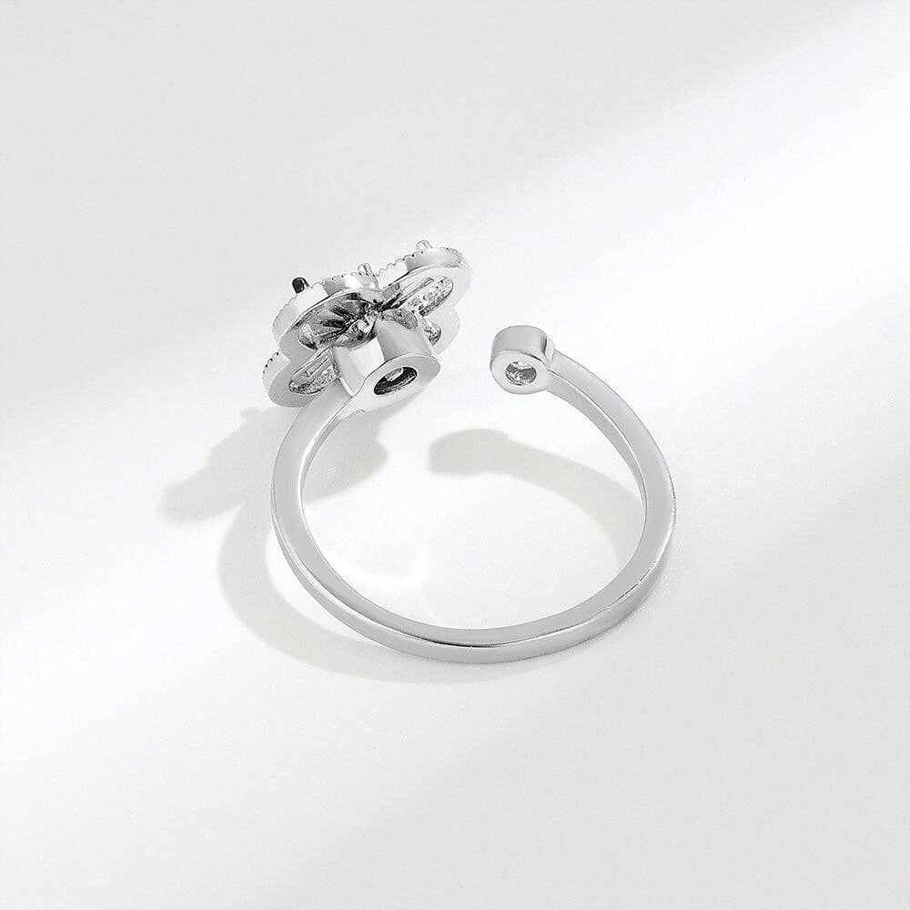 Perimade & Co. LLC – Großhandel Mehrsteinige Ringe – Fidget Spinner Ring mit vierblättrigem Kleeblatt aus 925er Sterlingsilber6