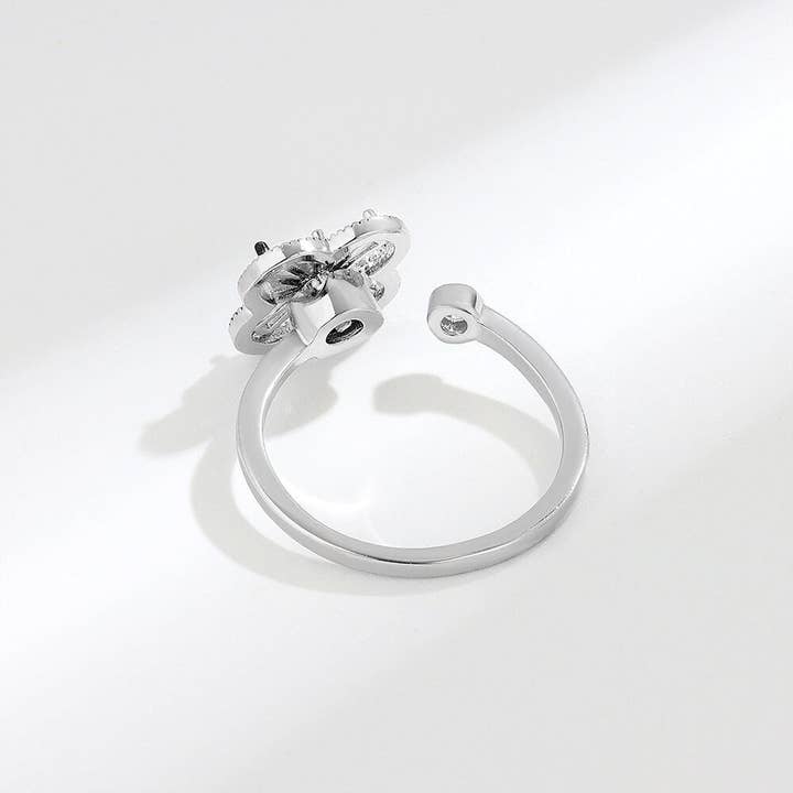 Perimade & Co. LLC – Großhandel Mehrsteinige Ringe – Fidget Spinner Ring mit vierblättrigem Kleeblatt aus 925er Sterlingsilber6