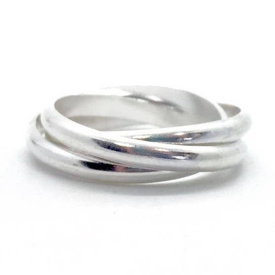 Bague Kinetic Trinity Band en argent sterling pour la vente par Alison Morse