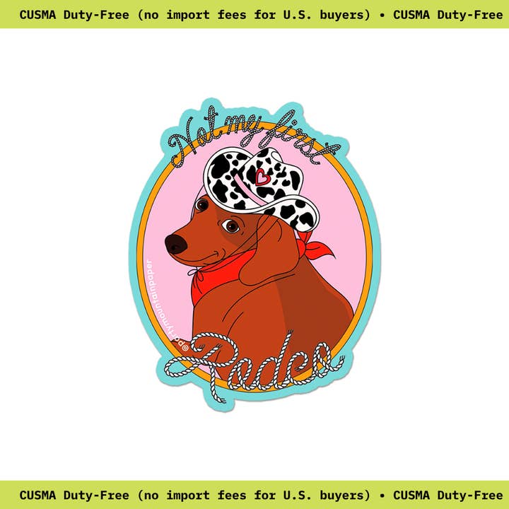 Not My First Rodeo Sticker for wholesale by Party Mountain Paper co.