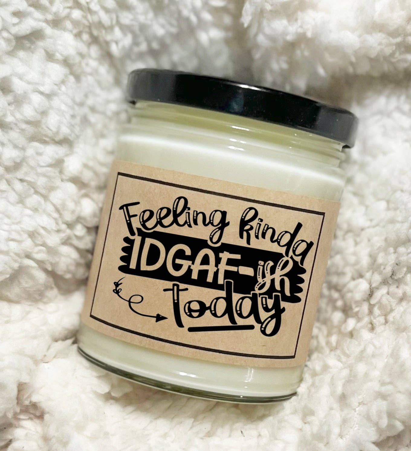 KKH Candles - Wholesale Jar/Filled Candle - Feeling Kinda IDGAFish - Custom Quote Candle1