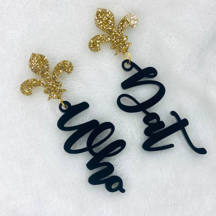 D and M’s Enterprise, LLC - Wholesale Dangle Earrings - Who Dat2