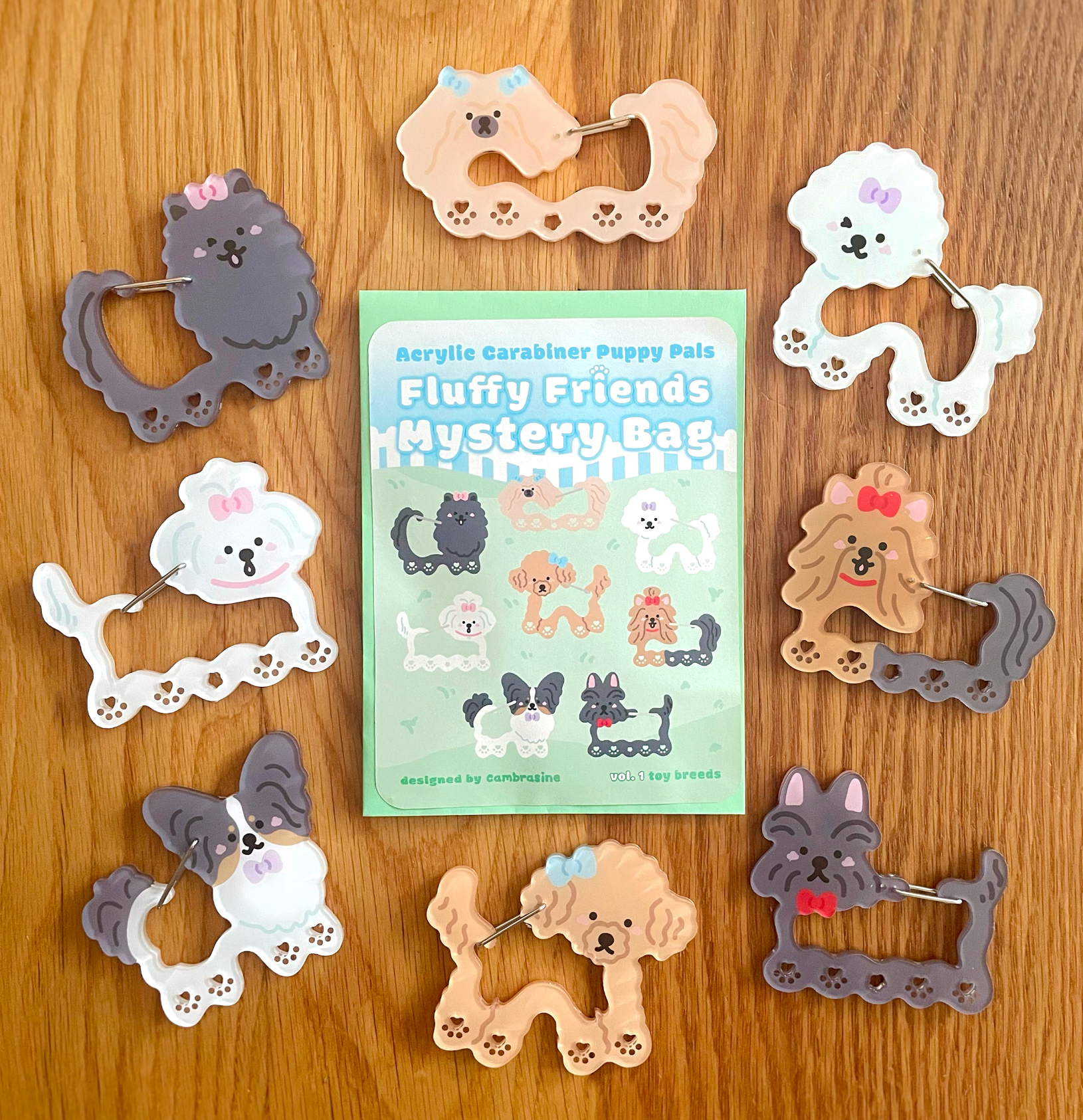 Cambrasine - Wholesale Keychain - Women's - Puppy Pal Acrylic Carabiner0