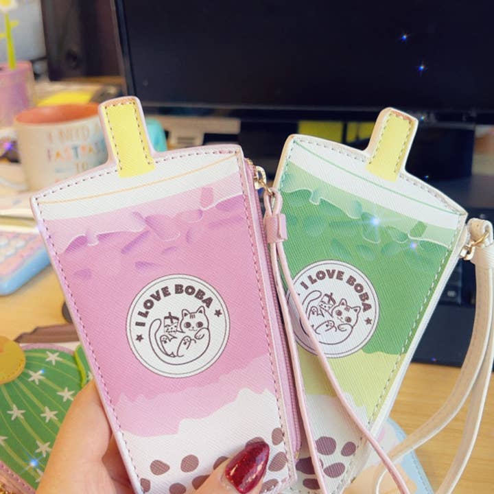 Bewaltz - Wholesale Wristlet - Novelty Wristlet - Matcha Boba Milk Tea2