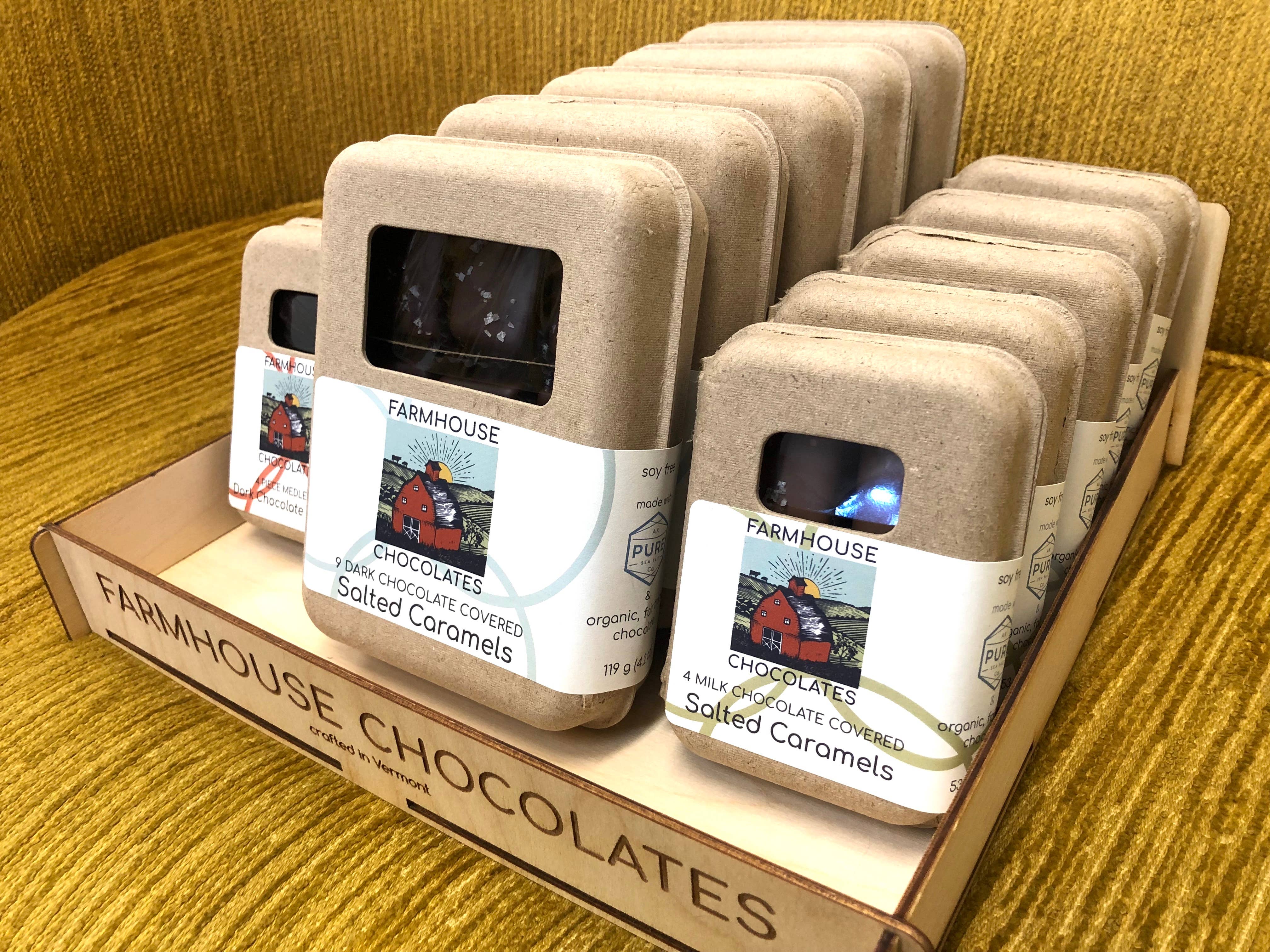 Farmhouse Chocolates - Wholesale Chocolate Covered Sweets - 4 Piece Dark Chocolate Covered Salted Caramels9