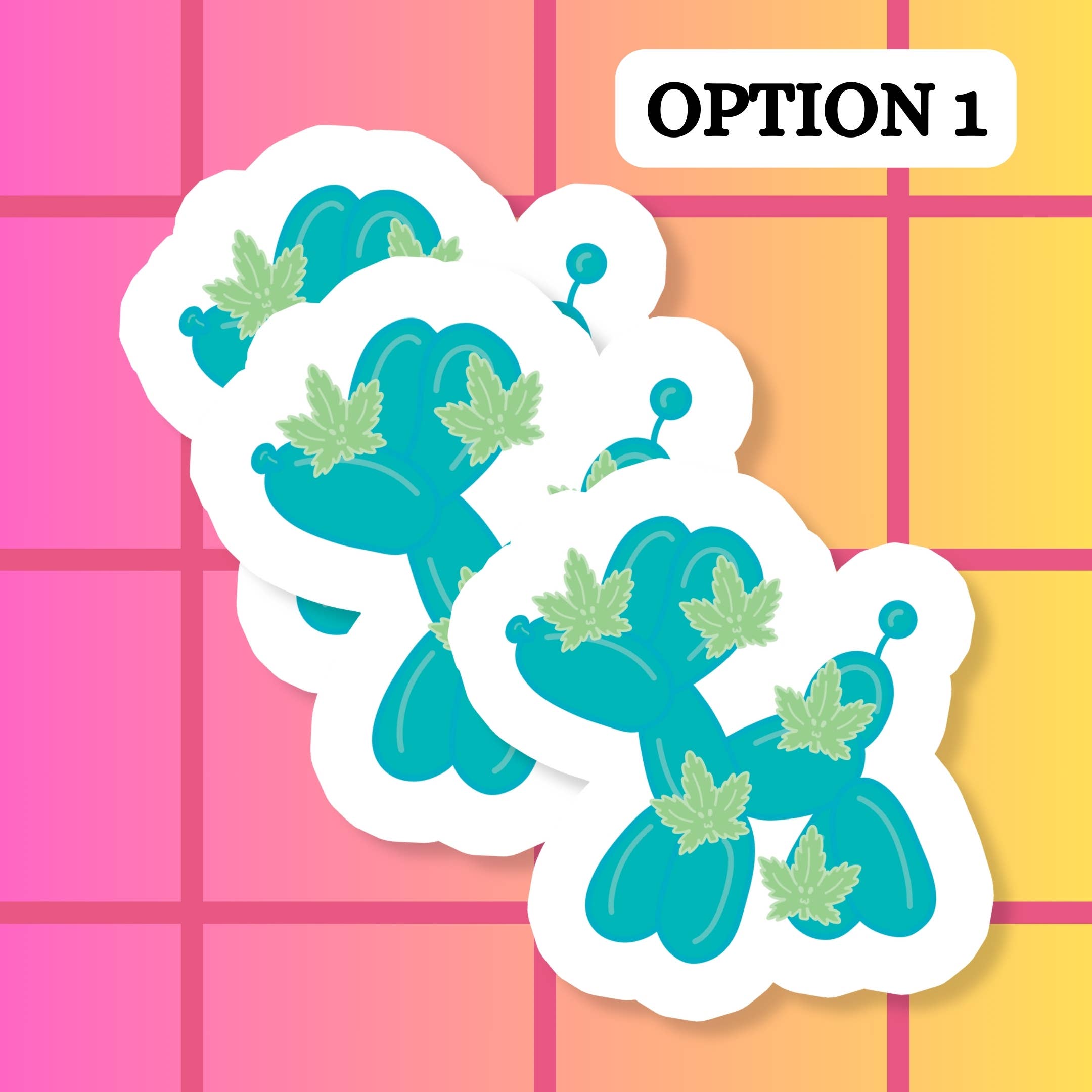 Stickers+ X Ashley Bexar - Wholesale Sticker - 420 Mary Jane Leaf Balloon Dog Waterproof Vinyl Sticker1