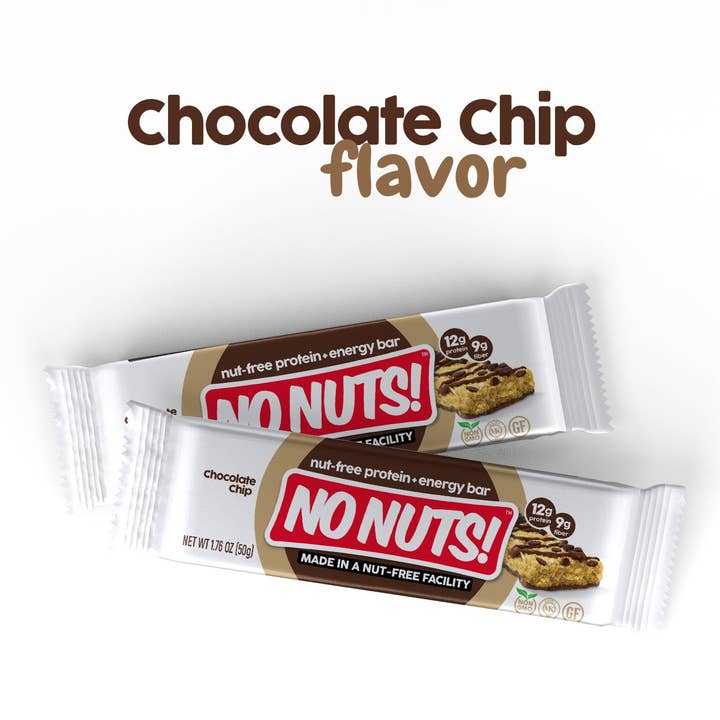 Chocolate Chip Snack Bars - 12 Bar Pack for wholesale by No Nuts!