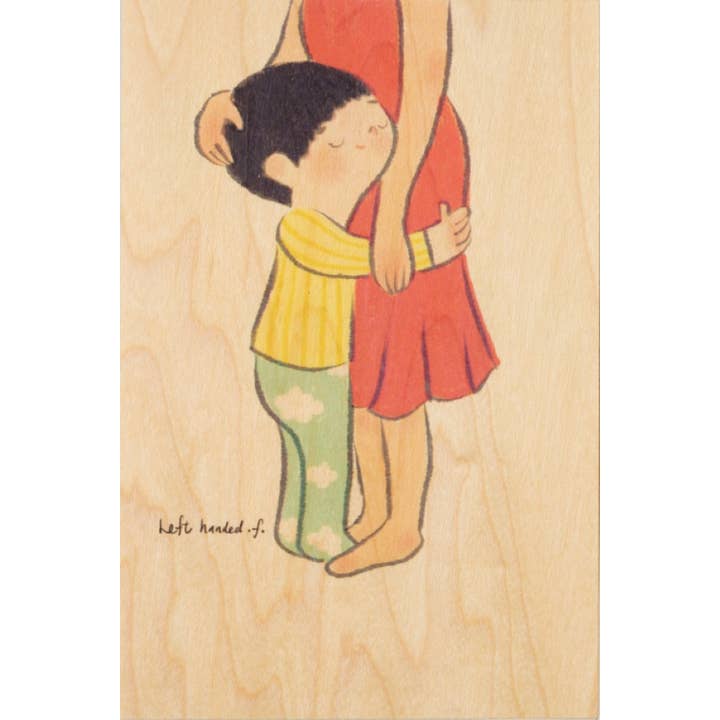 Wood Postcard Kids 3 Hug for wholesale by Woodhi