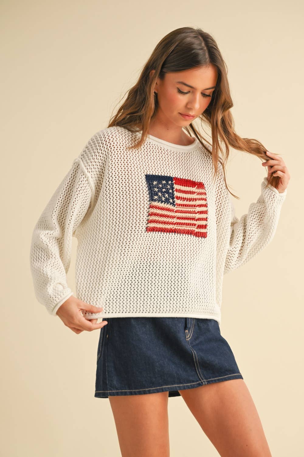 ELFENBEIN T4006 FLAG STRICKPULLOVER-OBERTEIL für den Großhandel auf Faire