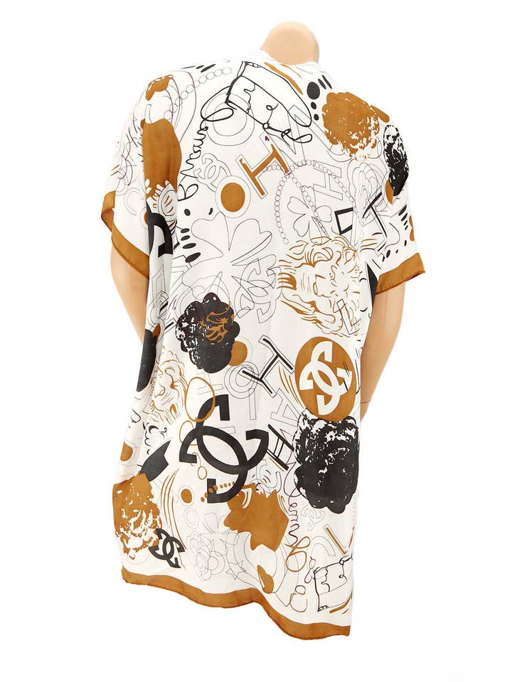 Khaki FANCY PATTERN PRINT KIMONO NK260 for wholesale on Faire2