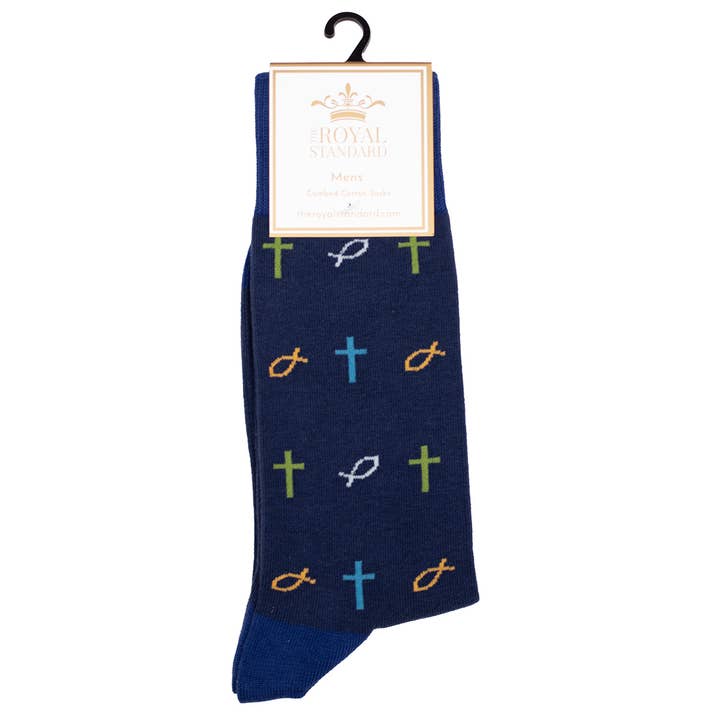 The Royal Standard - Wholesale Socks - Men's - Men's Have Faith Socks Blue/Multi One Size
