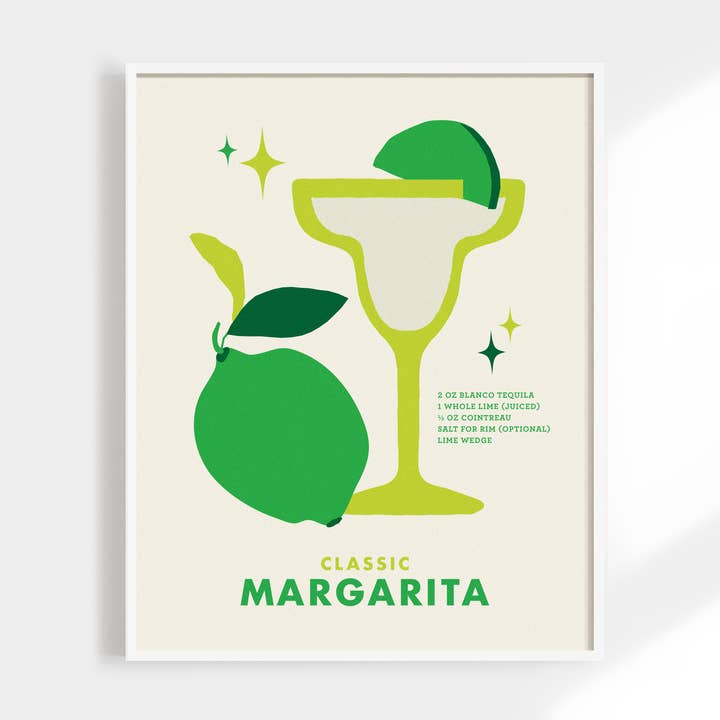Margarita cocktailtryck. Minimalistisk kök/barvagnsdekor för wholesale av Kuku Studio