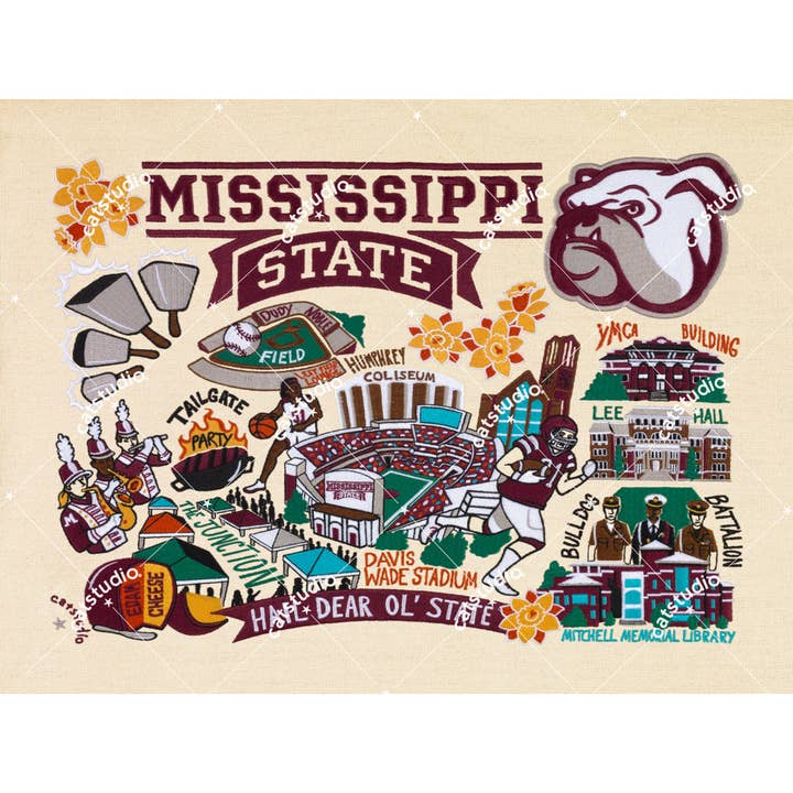 Mississippi State University Collegiate Fine Art Print for wholesale by catstudio