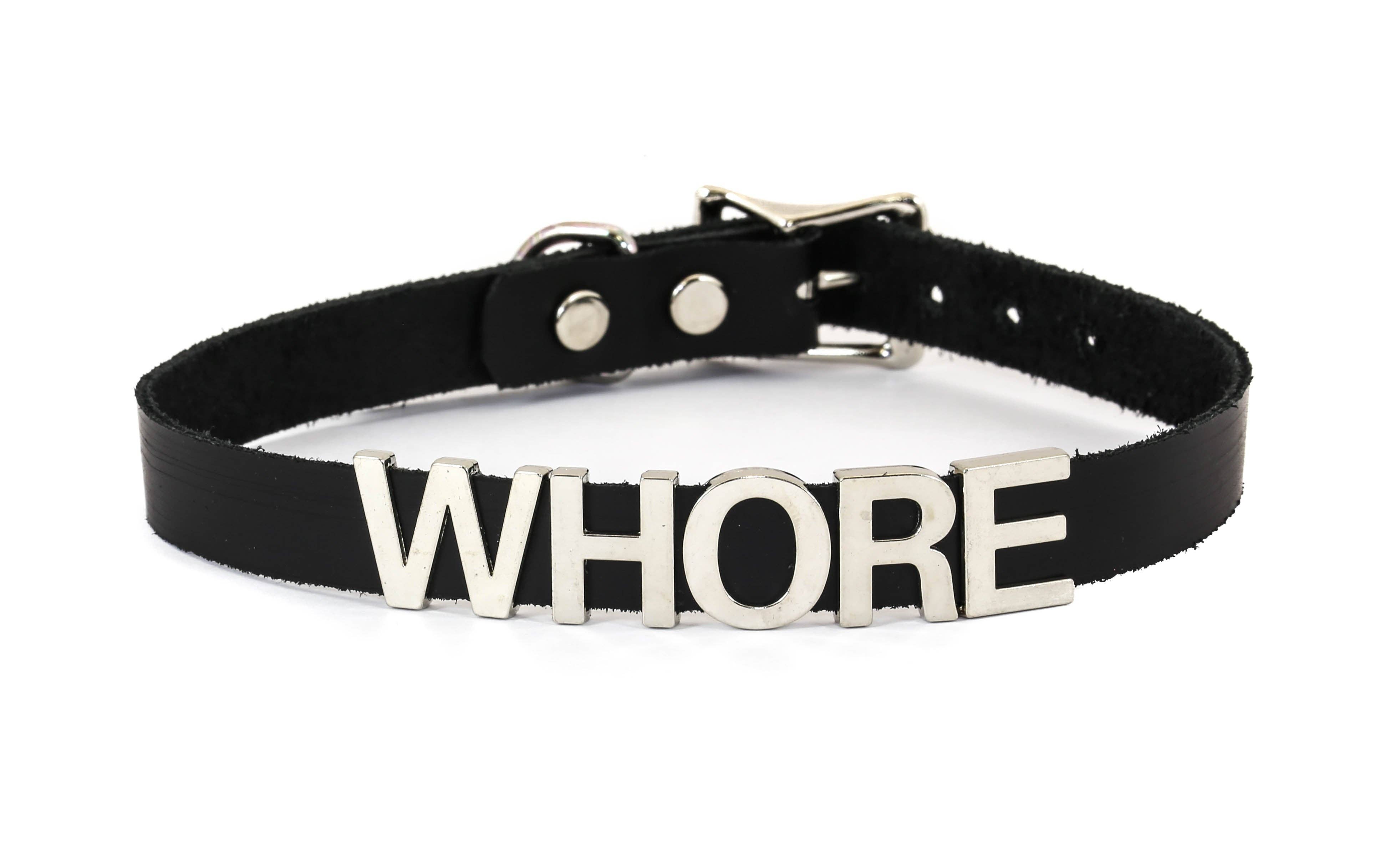 Funk Plus - Wholesale Choker/Collar - FC291 GENUINE LEATHER STAINLESS STEEL LETTER NAME FETISH  CHOKER26